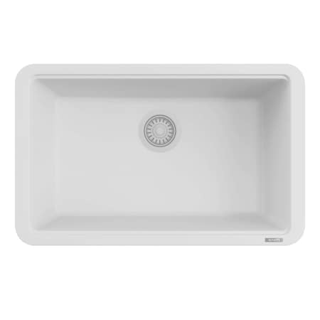 Ruvati 30-inch Granite Composite Workstation White Dual Mount Kitchen Sink RVG2310WH